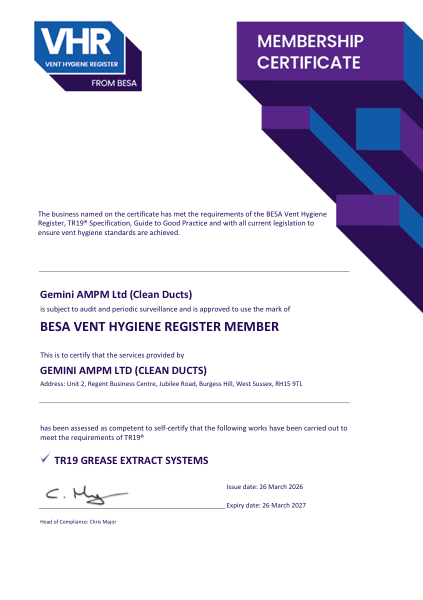 Gemini AMPM BESA certificate