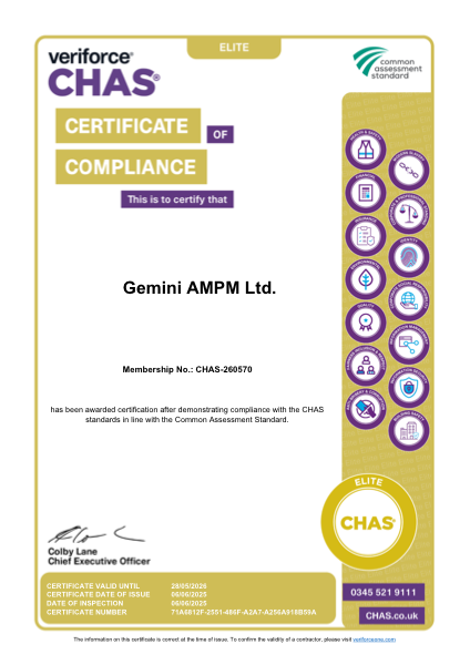 Gemini AMPM CHAS certificate